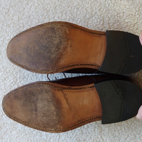 Brown Leather Oxford Cap Toe Shoes (Made in England) US 9.5 - Picture 4 of 6